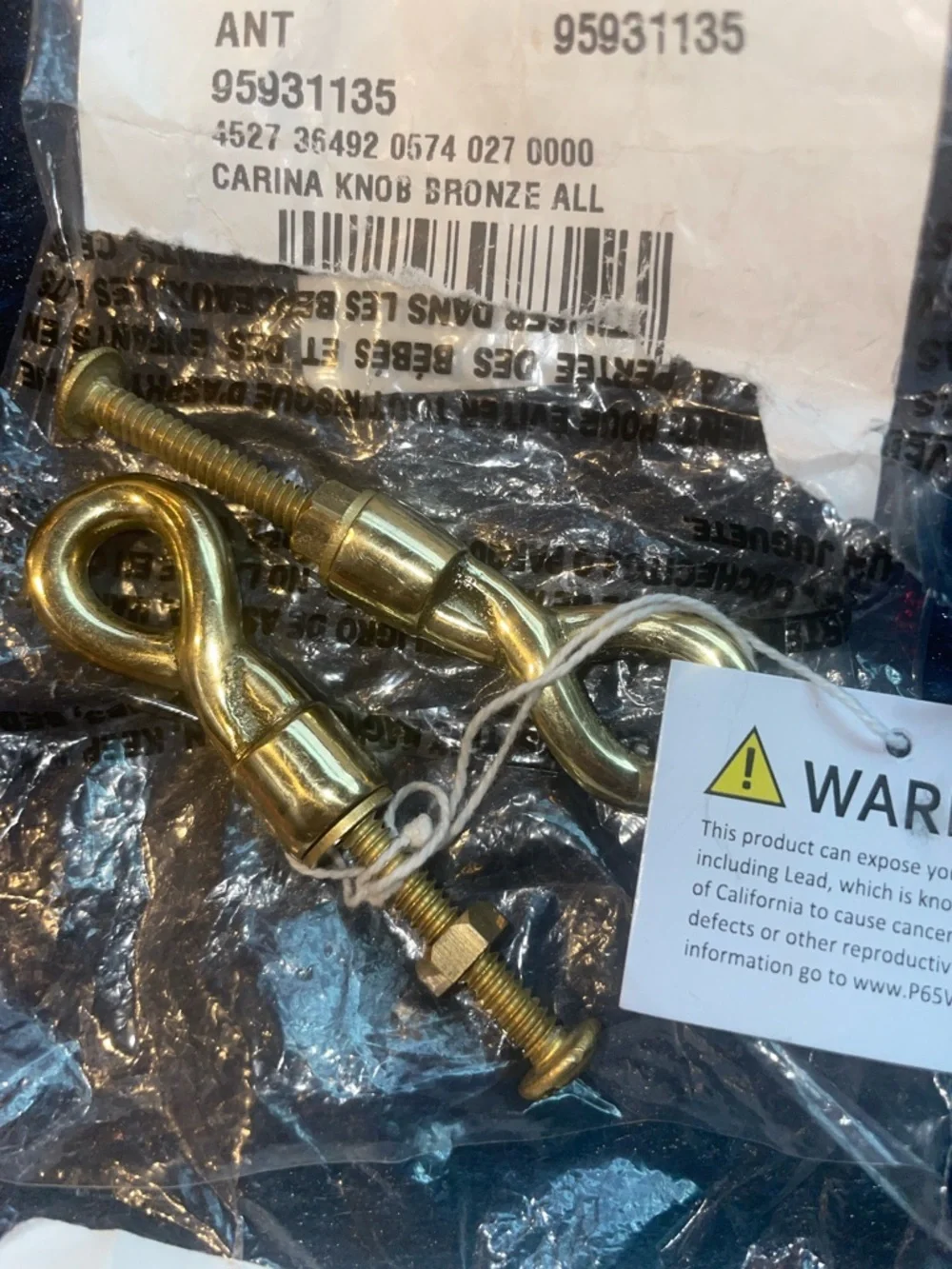 Anthropologie Carina Brass Twist Knobs, Set of 2 NWT sold out - Picture 4 of 8